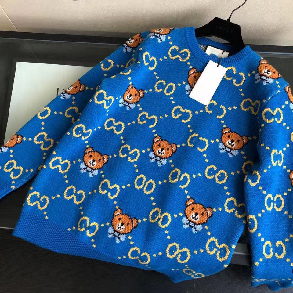 High quality designer luxury Women's Knits sweater winter bear pattern fashion top, Blue
High quality designer luxury Women's Knits sweater winter bear pattern fashion top, Blue