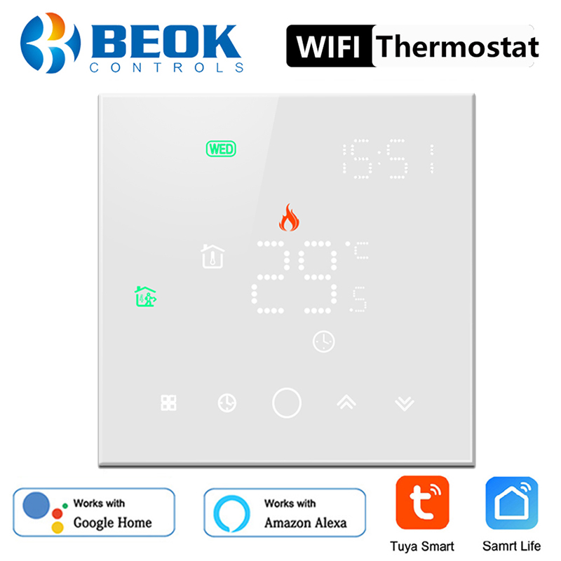 Beok Tuya Smart Life Wifi Thermostat for Electric/Water Floor Heating Home Temperature Controller Work with Alexa Google Home
Beok Tuya Smart Life Wifi Thermostat for Electric/Water Floor Heating Home Temperature Controller Work with Alexa Google Home