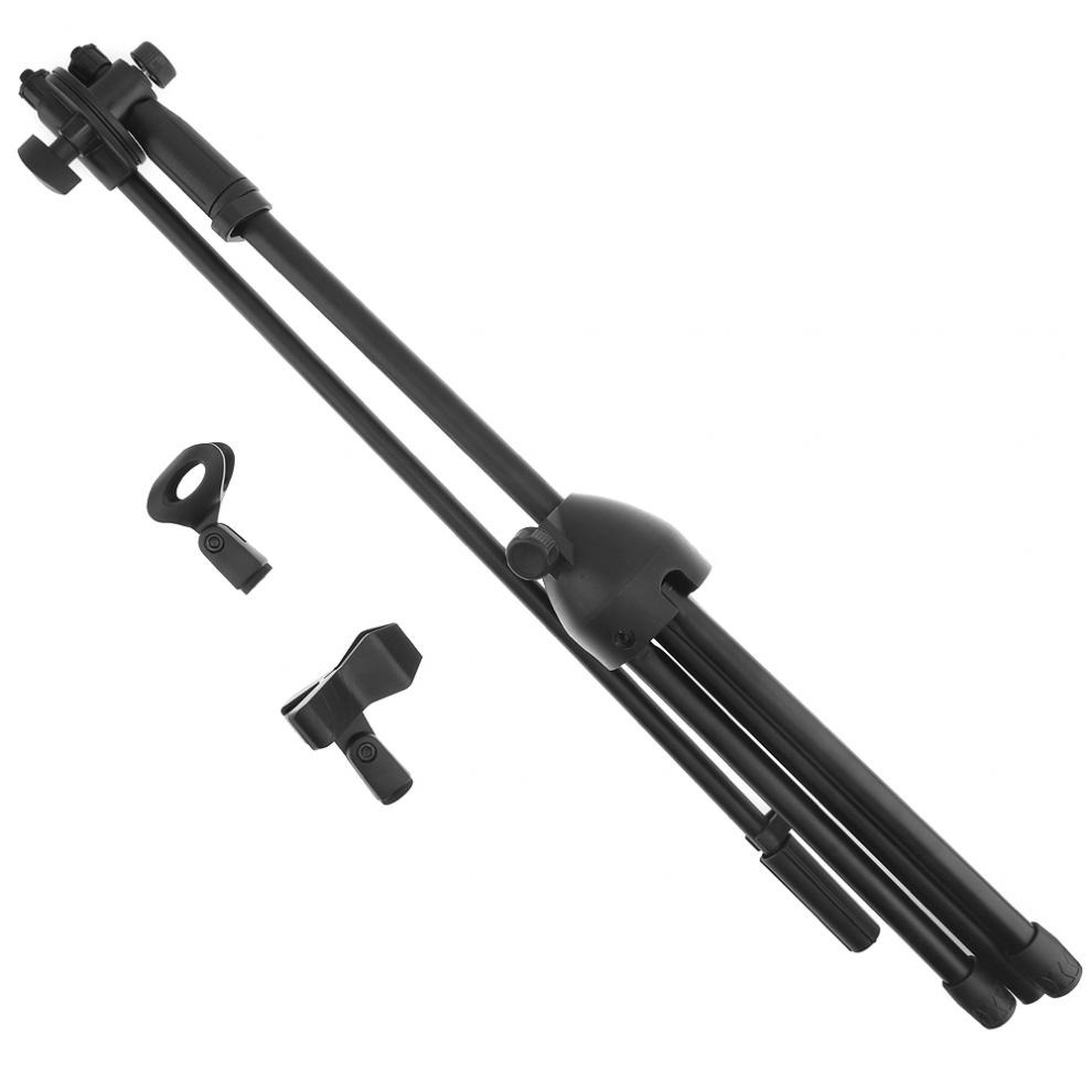 Black Swing Boom Floor Metal Microphone stand Ajustable Stage Microphone Holder Tripod for Performance Live