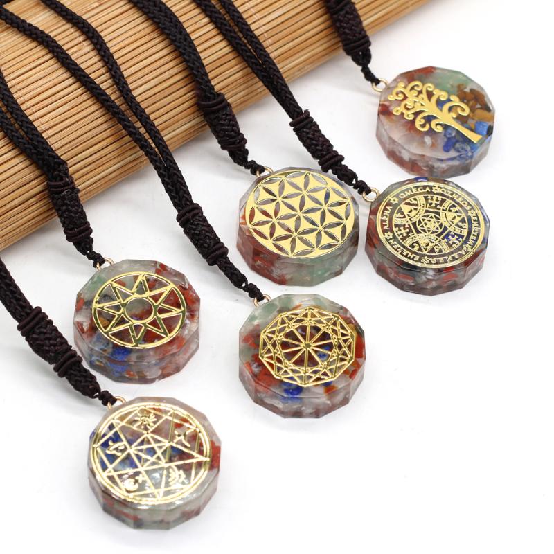 Pendant Necklaces Fashion Seven Chakra Stone Necklace Natural Crystal For Making DIY Jewerly Gift 35x35x10mm
Pendant Necklaces Fashion Seven Chakra Stone Necklace Natural Crystal For Making DIY Jewerly Gift 35x35x10mm