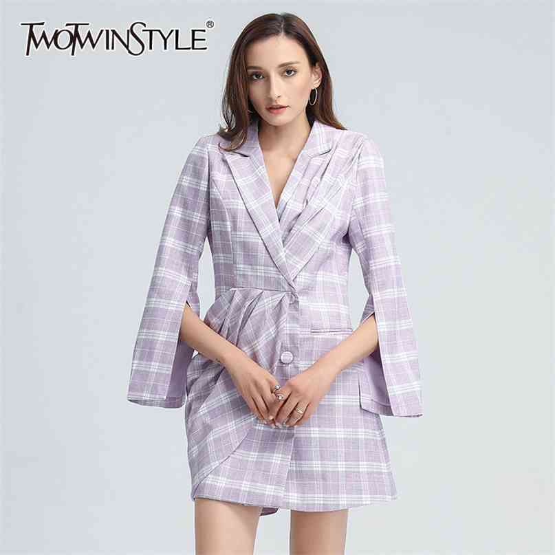 Ruched Plaid Dress For Women Notched Long Sleeve High Waist Elegant Mini Dresses Female Fashion Clothing Style 210520, Purple
Ruched Plaid Dress For Women Notched Long Sleeve High Waist Elegant Mini Dresses Female Fashion Clothing Style 210520, Purple