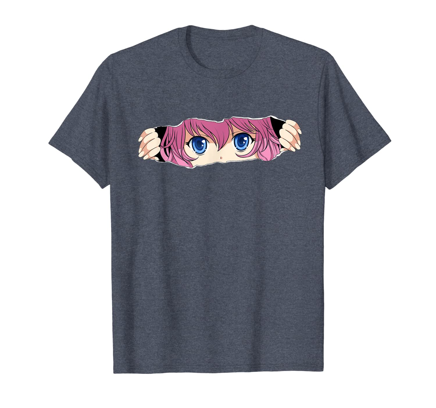 cool anime eyes anime lover gift print graphic novel t-shirt, White;black