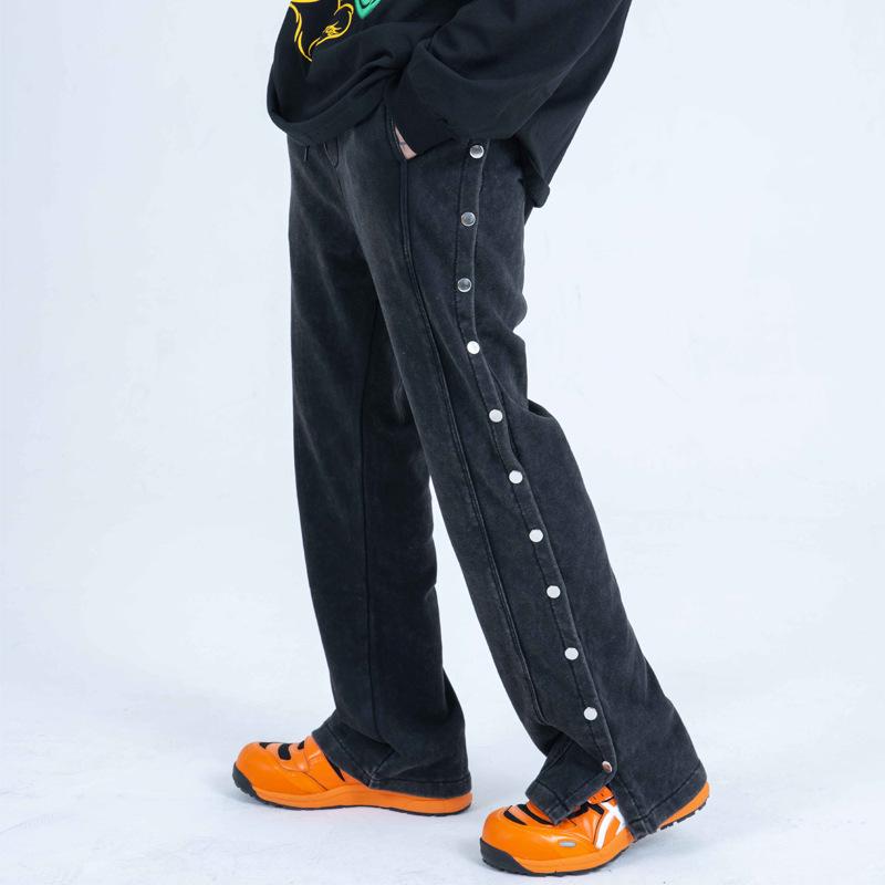 Male Size Buttons Casual Harem Pant Men Streetwear Vintage Fashion Hip Hop Loose Sweatpants Joggers Trousers Men's Pants