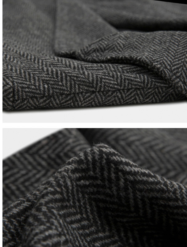 IEFB Mrcyc winter heavy woolen overcoat men's Korean version knee length windbreaker loose herringbone coat fashion 9Y4487 210524