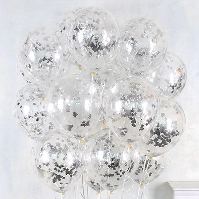 36inch Silver Confetti Balloon Blue White Latex Romantic Theme Wedding Birthday Party Decoration Boy Baby Shower