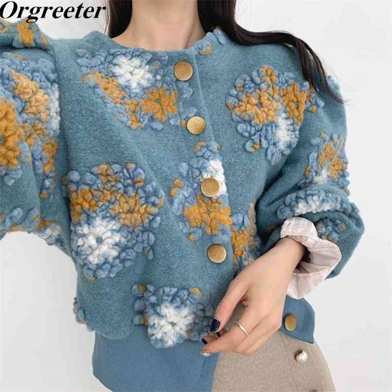 Korean Chic 3D Flower Plush Appliques Jackets Women Vintage O-neck Single Breasted Coats Autumn Winter Lantern Sleeve Tops 210602, Black
Korean Chic 3D Flower Plush Appliques Jackets Women Vintage O-neck Single Breasted Coats Autumn Winter Lantern Sleeve Tops 210602, Black