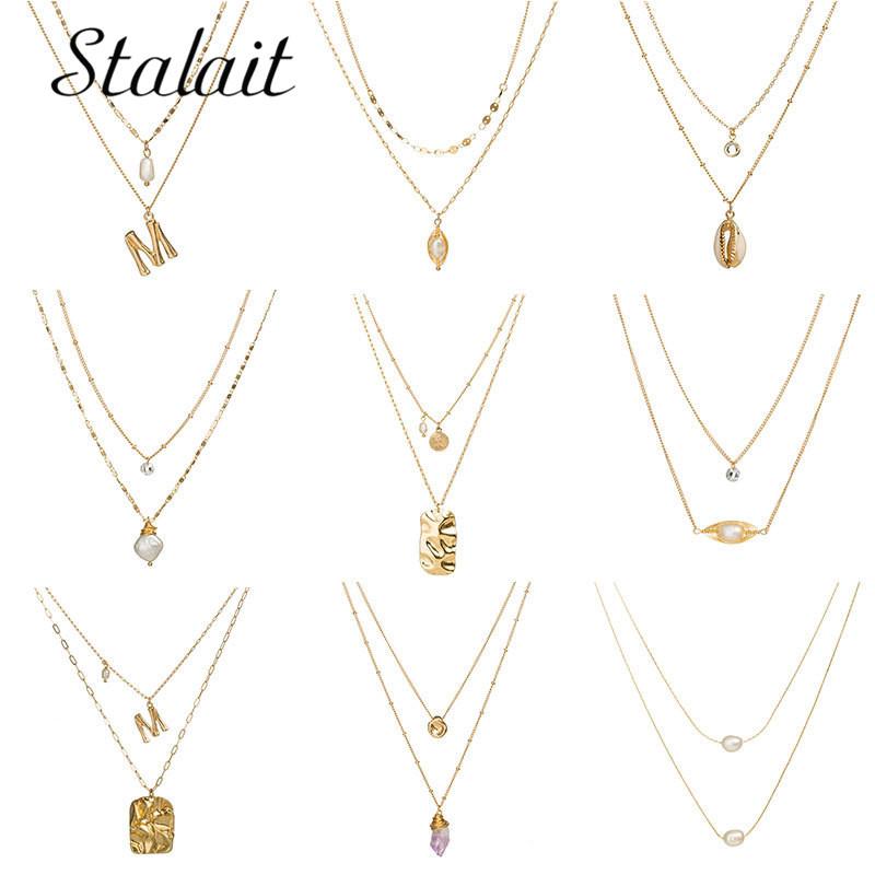 Pendant Necklaces Luxury Natural Pearl Long Necklace With Geometric Sequins Sea Shell Letter M Coin Chain For Women
Pendant Necklaces Luxury Natural Pearl Long Necklace With Geometric Sequins Sea Shell Letter M Coin Chain For Women