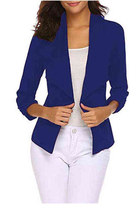 Autumn Casual Women Suit Coat Solid Blazer Office White OL Tops Jacket Slim Black Blazers Female Business Work Clothes 211122