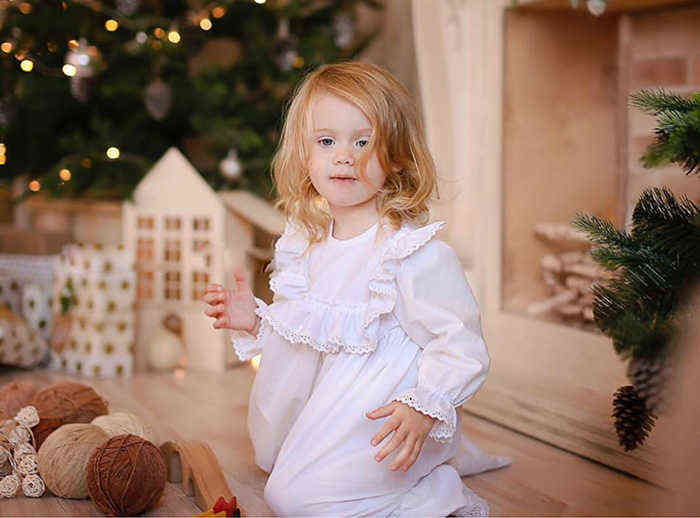 Cute Children Girl's Lolita Dress Princess Sleepshirts Lace Ruffle Nightgowns.Victorian Toddler Kids Nightdress Sleep Loungewear 211130