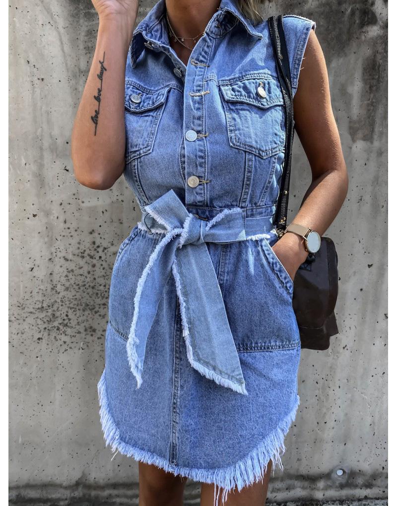 Casual Dresses 2021 Summer Sleeveless Belted Women Denim Dress Retro College Style Jeans Fashion Street Clothes -XL, Light blue
Casual Dresses 2021 Summer Sleeveless Belted Women Denim Dress Retro College Style Jeans Fashion Street Clothes -XL, Light blue