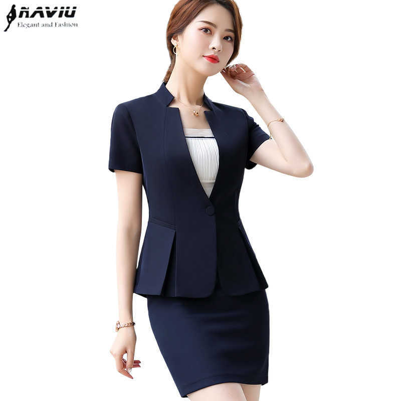 Fashion Summer Clothe Two Piece Set High Quality Short Sleeve Blazer and Skirt Suit Office Ladies Formal Work Wear 210604, Black coat and skirt
Fashion Summer Clothe Two Piece Set High Quality Short Sleeve Blazer and Skirt Suit Office Ladies Formal Work Wear 210604, Black coat and skirt