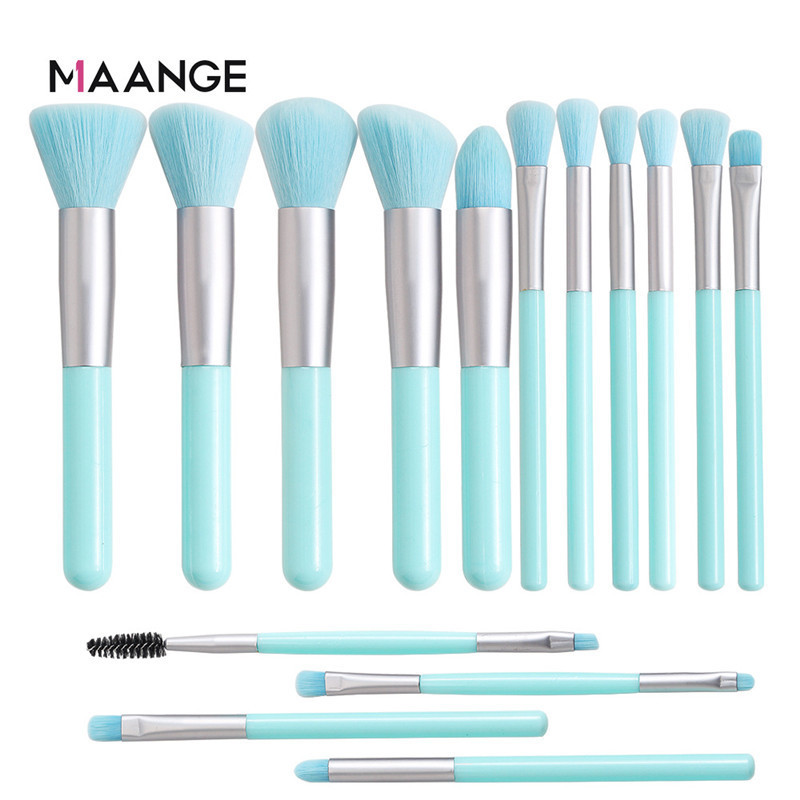 MAANGE Fluorescent Series Makeup Brushes Tool Set Powder Eye Shadow Foundation Blush Blending 15pcs Make Up Brush Kit Brocha De Maquillaje