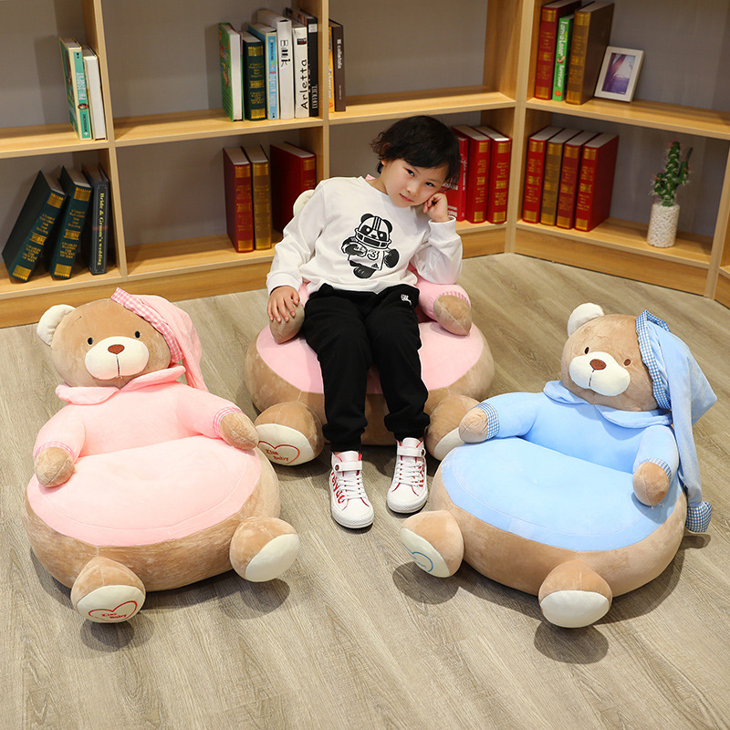 Cute Teddy Bear Sofa Chair Plush Toys Plush Sleeping Comfort Pillow Cushion Stuffed Toy Baby Seat Kids Gifts for Kids Birthday