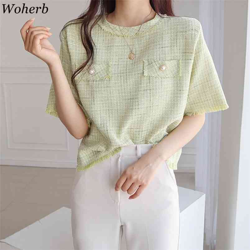 Knitted Korean Knitwear Women Short Sleeve O-neck Pockets Sweater Tops Elegant Vintage Ladies Jumpers Chic Office Lady 210519, White
Knitted Korean Knitwear Women Short Sleeve O-neck Pockets Sweater Tops Elegant Vintage Ladies Jumpers Chic Office Lady 210519, White