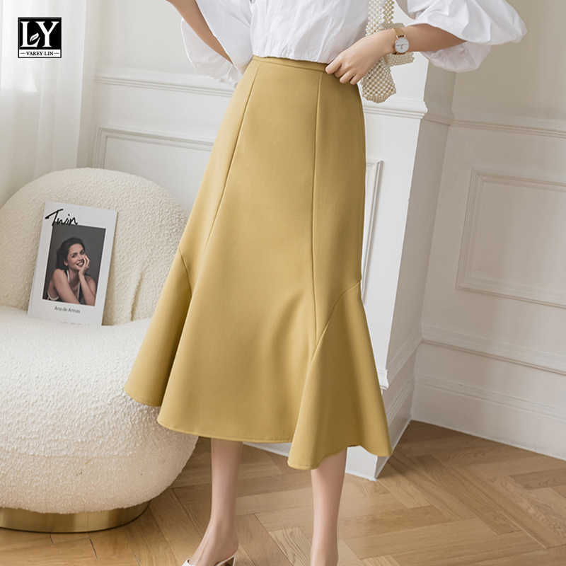 LY VAREY LIN Summer Women High Waist Solid Medium Loose A-line Skirt Female Casual Asymmetrical Black Skirts 210526, Yellow
LY VAREY LIN Summer Women High Waist Solid Medium Loose A-line Skirt Female Casual Asymmetrical Black Skirts 210526, Yellow