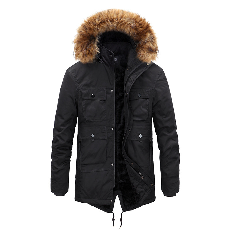 Fur Collar Winter Parkas Men Brand Long Loose Windbreaker Thick Warm Casual Pocket Hoodies Oversized Plus Velvet Mens Parka 210524, Dark khaki
Fur Collar Winter Parkas Men Brand Long Loose Windbreaker Thick Warm Casual Pocket Hoodies Oversized Plus Velvet Mens Parka 210524, Dark khaki