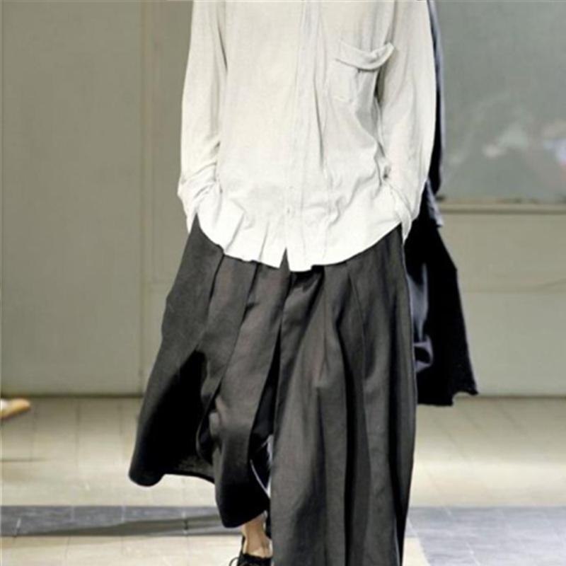 Men's Pants European And American Skirt Cropped Yamamoto Yoshiji Wide Leg Catwalk Trendy Loose Casual