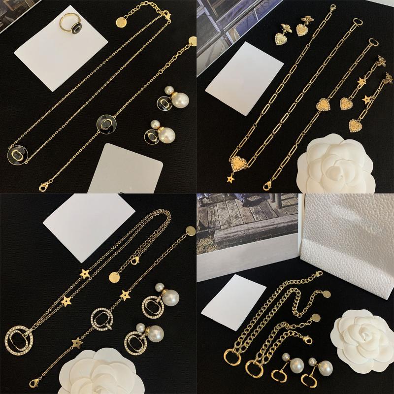 Earrings & Necklace Trendy Copper Gold Plated Pearl Letter Jewelry Set Accessores Bracelet Wedding Party Anniversary For Women, Silver
Earrings & Necklace Trendy Copper Gold Plated Pearl Letter Jewelry Set Accessores Bracelet Wedding Party Anniversary For Women, Silver