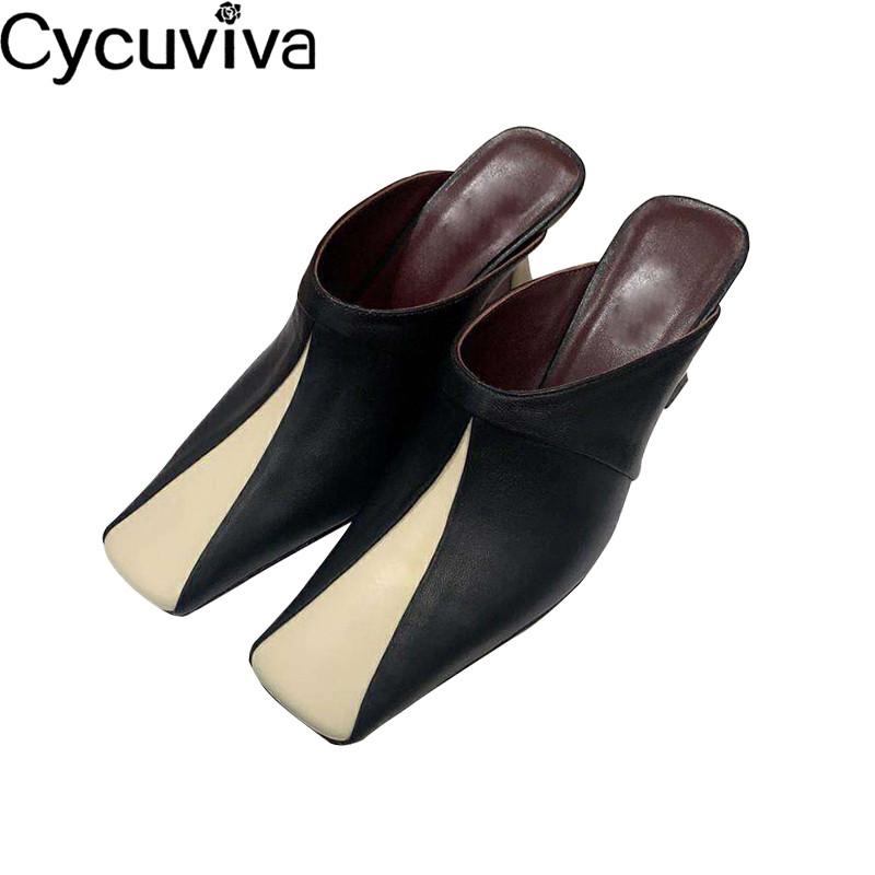 Slippers 2021 Spring Real Leather Woman Strange Cup Heels Square Toe Dress Shoes Runway Wrap Slip On Mules, Black
Slippers 2021 Spring Real Leather Woman Strange Cup Heels Square Toe Dress Shoes Runway Wrap Slip On Mules, Black
