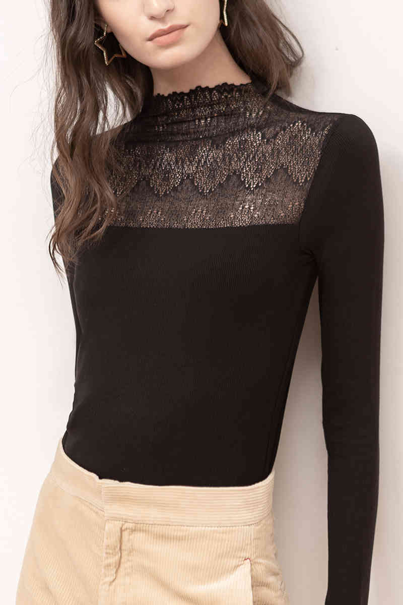 Women's T-Shirt semi-high collar stitching white thick warm single wear long-sleeved lace bottoming shirt top women's tide PHKV
Women's T-Shirt semi-high collar stitching white thick warm single wear long-sleeved lace bottoming shirt top women's tide PHKV