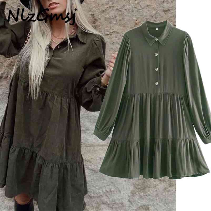 Dres Fashion Loose Ruffles Mini Shirt Long Sleeve Elegant Button Solid Mujer Chic Vestidos 210628, As picture
Dres Fashion Loose Ruffles Mini Shirt Long Sleeve Elegant Button Solid Mujer Chic Vestidos 210628, As picture