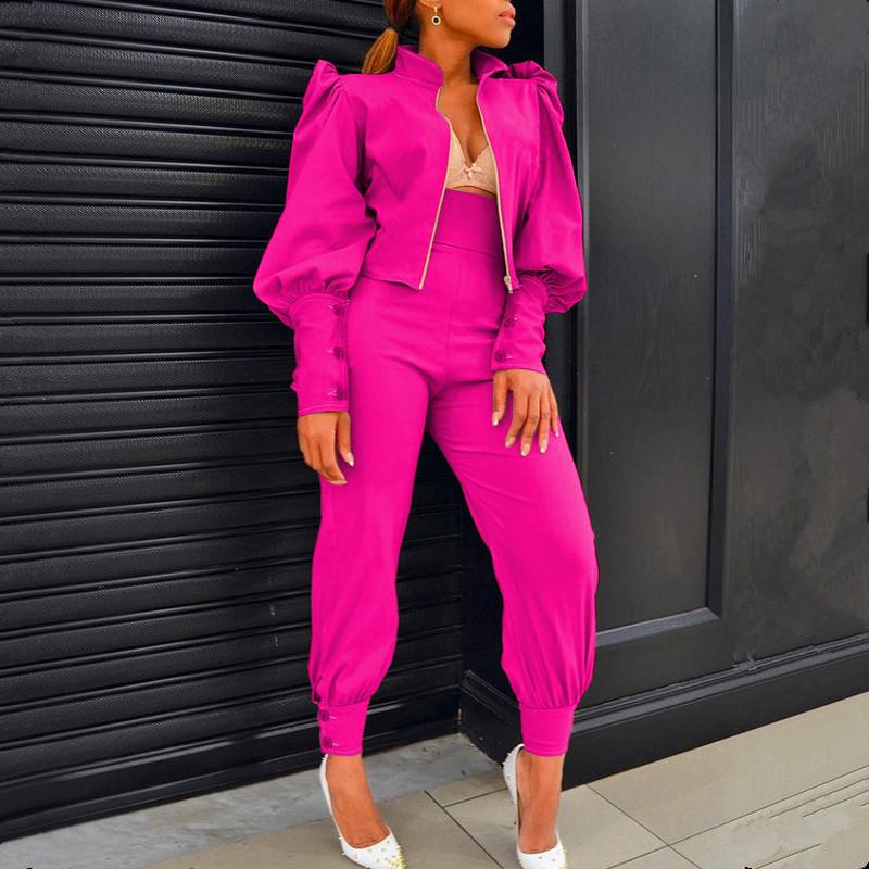 Women's Two Piece Pants Set For Women Suit Autumn Winter 2021 Tracksuit With Puffer Sleeve Zipper Jacket And Slim, White
Women's Two Piece Pants Set For Women Suit Autumn Winter 2021 Tracksuit With Puffer Sleeve Zipper Jacket And Slim, White