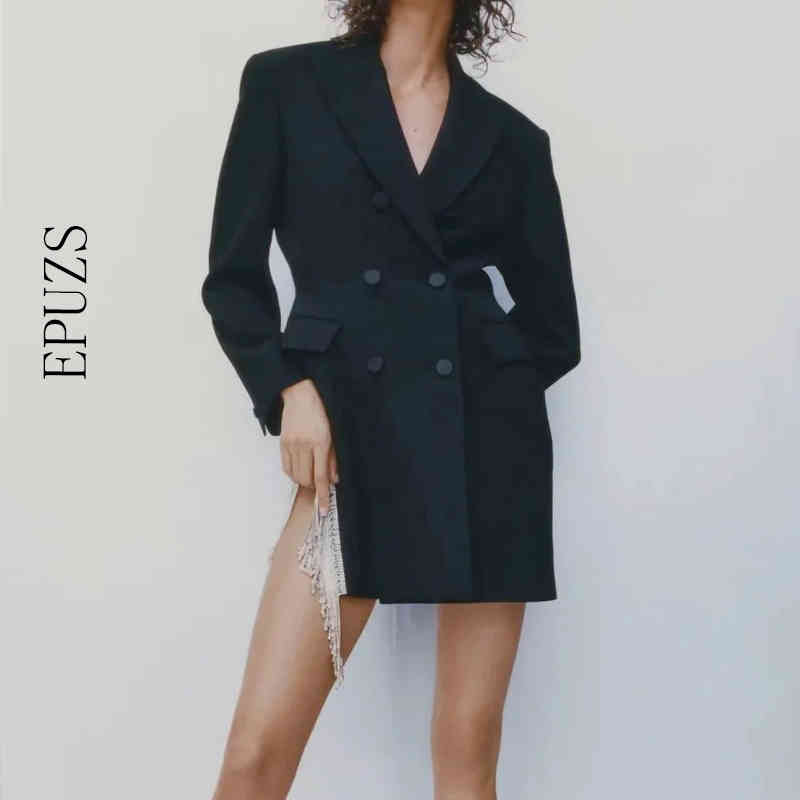 ZA Women Double-breasted Blazers dress Vintage Slim Tassel mini elegant black Long Sleeves 210521
ZA Women Double-breasted Blazers dress Vintage Slim Tassel mini elegant black Long Sleeves 210521