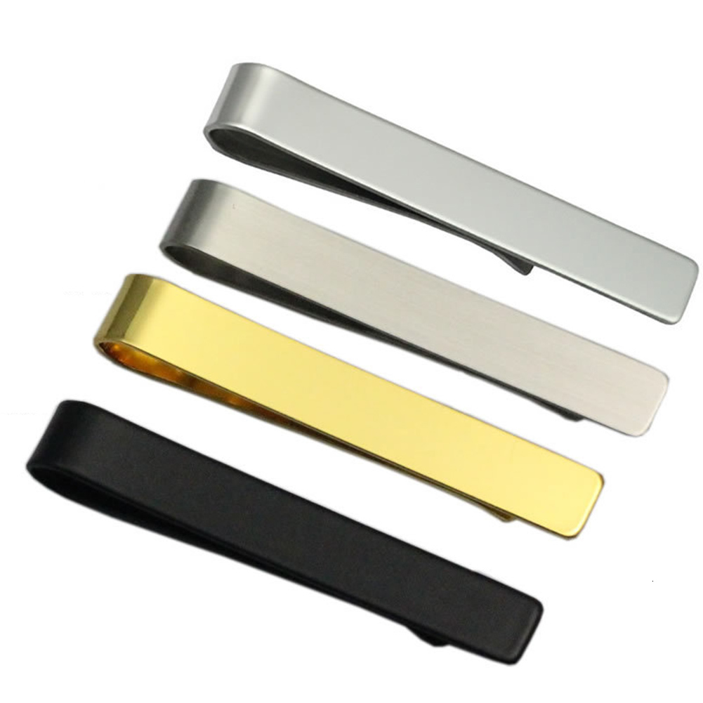 Fashion Gentleman Slim Collar Stainless Steel Tie Clip Black Silver Metal Necktie Bar Men Clothing Accessories