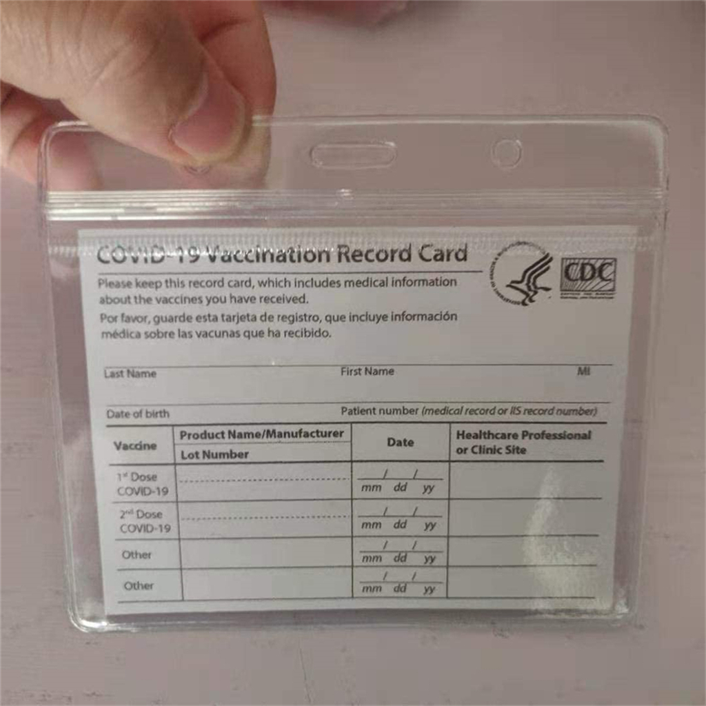 2021 CDC Card Protector 4 X 3 Inches Immunization Record Vaccination Cards Holder Clear Vinyl Plastic Sleeve 3 X 4 with Waterproof Type
2021 CDC Card Protector 4 X 3 Inches Immunization Record Vaccination Cards Holder Clear Vinyl Plastic Sleeve 3 X 4 with Waterproof Type