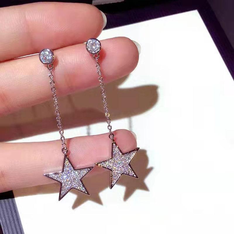 Stud Long Silver Color Earrings With Bling Zircon Stone Star Cute Fashion For Women Korean 2021, Golden;silver
Stud Long Silver Color Earrings With Bling Zircon Stone Star Cute Fashion For Women Korean 2021, Golden;silver