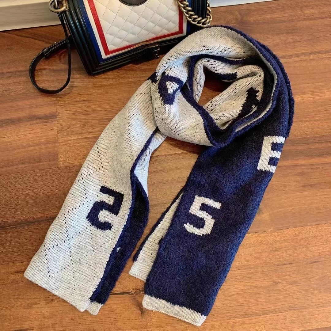 Classic Scarves Design Cashmere Knit Scarf for Women Men Scarves C Letter Pattern Pashminas Shawls