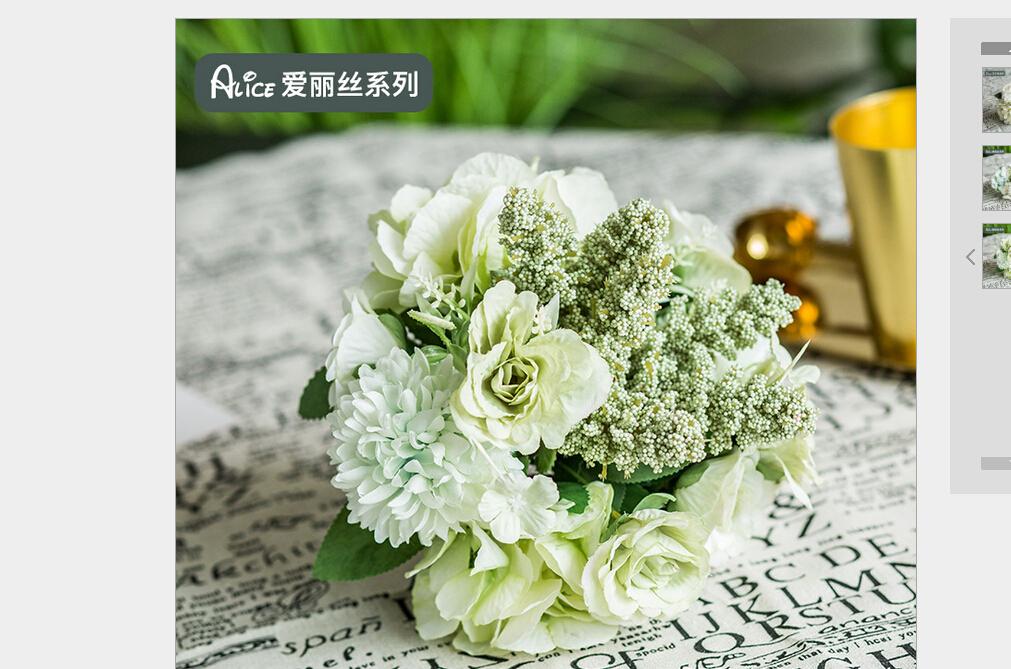 Brand Style Artificial Rose Flower For Wedding Party Home Decor Fake Flowers Bridal Bouquet Decorative & Wreaths