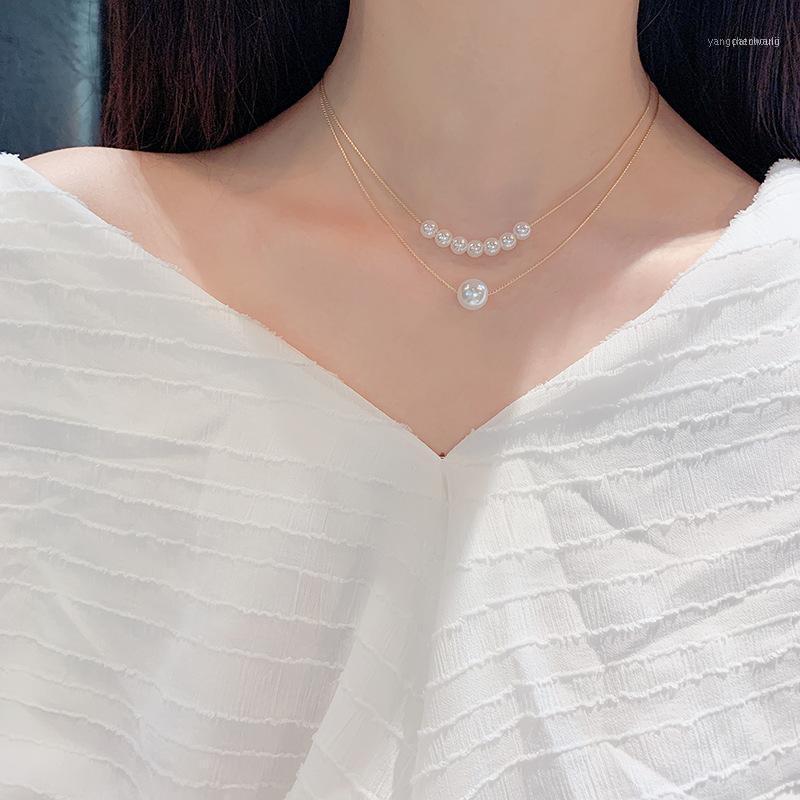 Korean Style Fashion Simple Imitation Pearl Multi-layer Necklace Women Gold Color Adjustable Thin Choker Necklaces Girl 2021 0501
Korean Style Fashion Simple Imitation Pearl Multi-layer Necklace Women Gold Color Adjustable Thin Choker Necklaces Girl 2021 0501