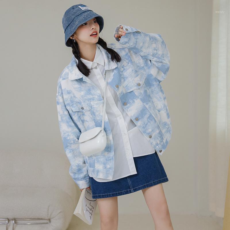 Women' Jackets Coat For Women 2021 Autumn Clothing Korean Style Tie-dyed Top Loose Bf Hong Kong Denim Fashion Rac, Blue
Women' Jackets Coat For Women 2021 Autumn Clothing Korean Style Tie-dyed Top Loose Bf Hong Kong Denim Fashion Rac, Blue