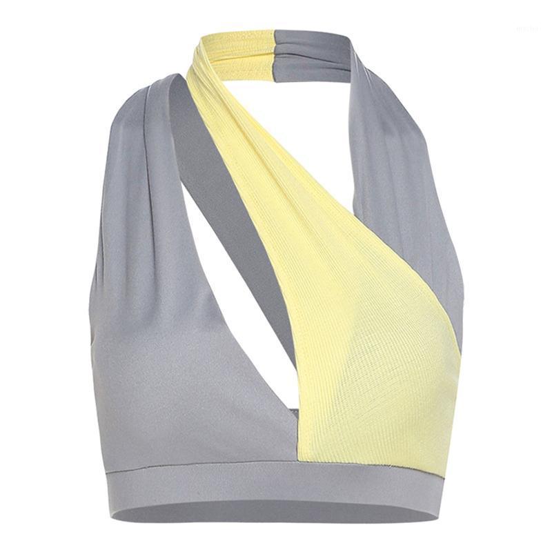 Women Sport Vest Irregular Halter Neck Color Contrast Crop Top Summer Yoga Running Workout Patchwork Sleeveless For Outfit, Grey
Women Sport Vest Irregular Halter Neck Color Contrast Crop Top Summer Yoga Running Workout Patchwork Sleeveless For Outfit, Grey