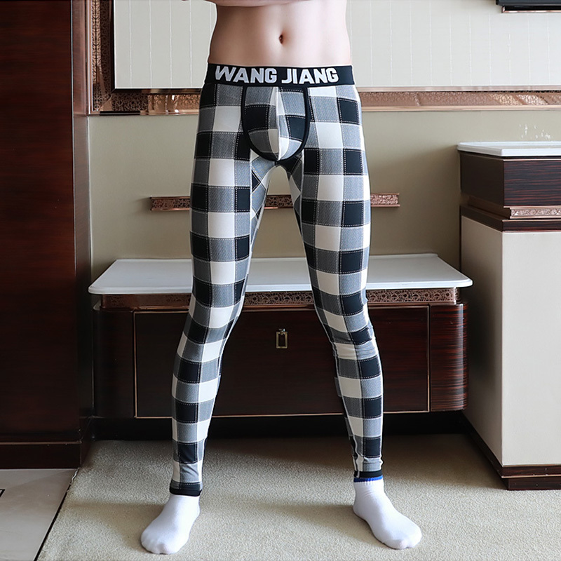 Men's Clothing Pants Plaid Printed Compression Tights Pants Men Sweatpants Skinny Leggings Trousers Male 210515