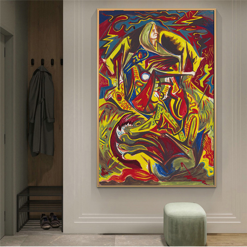 Jackson Pollock Abstract Woman Canvas Paintings On the Wall Art Posters And Prints Modern Colorful Art Pictures Home Wall Decor