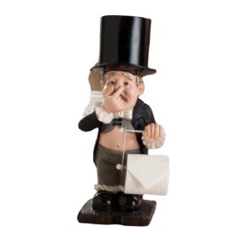Garden Decorations Resin Butler Shape Tissue Stand Rack Sculpture Funny Creative Spoof Paper Holder Statue Cute Decorative For Toilet Decor