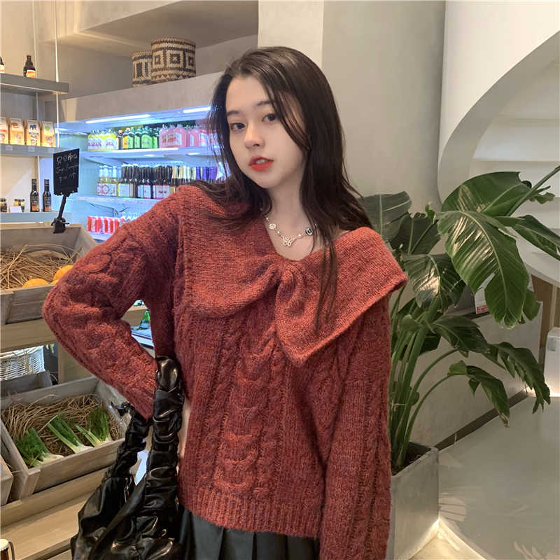 WERUERUYU Women Autumn Winter Sweaters Solid Color Kawaii Preppy Style Sweater Shirt Casual Bow Neck Sweater Women Pullovers 210608, Photo color
WERUERUYU Women Autumn Winter Sweaters Solid Color Kawaii Preppy Style Sweater Shirt Casual Bow Neck Sweater Women Pullovers 210608, Photo color
