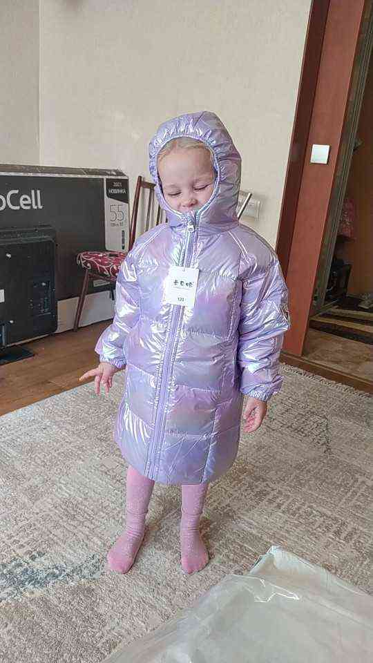 Children Girl Down Jackets Winter Baby Long Coat Boys Fashion Glossy Jackets Kids Outfit 3 4 5 6 7 8 years old 211111