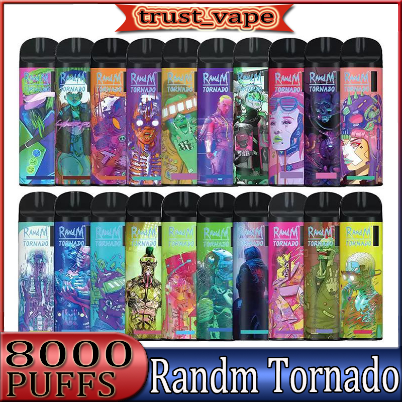 Authentic RandM Tornado 8000 Puffs Disposable E Cigarettes 50mg Vaporizer 16ml Device 1000mAh Rechargeable Battery Airflow Control MESH COIL Vape Pen
Authentic RandM Tornado 8000 Puffs Disposable E Cigarettes 50mg Vaporizer 16ml Device 1000mAh Rechargeable Battery Airflow Control MESH COIL Vape Pen