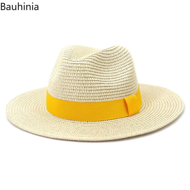 Wide Brim Hats 9 Colors Summer Sun Straw Fashionable Panama Style Beach Cap With Yellow Ribbon Protection Visor, Blue;gray
Wide Brim Hats 9 Colors Summer Sun Straw Fashionable Panama Style Beach Cap With Yellow Ribbon Protection Visor, Blue;gray