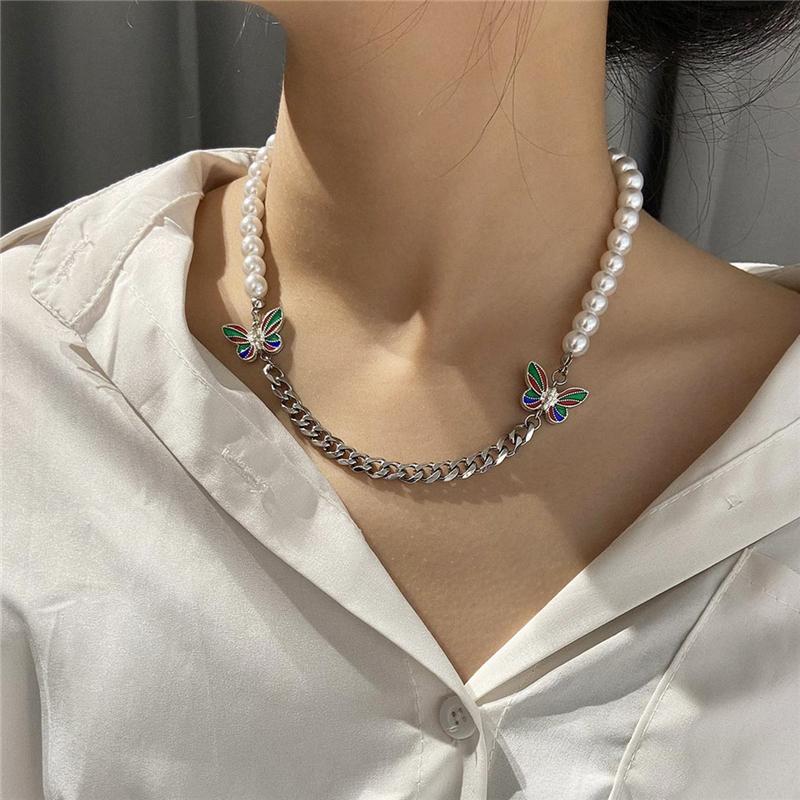 Pendant Necklaces Luokey Trendy Metal Pearl Chain Necklace Colorful Butterfly Choker Collar For Women Girls Party Hiphop Jewelry 2021, Silver
Pendant Necklaces Luokey Trendy Metal Pearl Chain Necklace Colorful Butterfly Choker Collar For Women Girls Party Hiphop Jewelry 2021, Silver