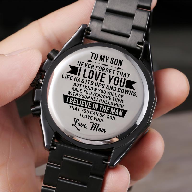 Mom To My Son Automatic Quartz Stainless Steel Engraved Watches Luxury Fashion Men Kids Watch Leather Christmas Presents Wristwatches, Sjr4540
Mom To My Son Automatic Quartz Stainless Steel Engraved Watches Luxury Fashion Men Kids Watch Leather Christmas Presents Wristwatches, Sjr4540