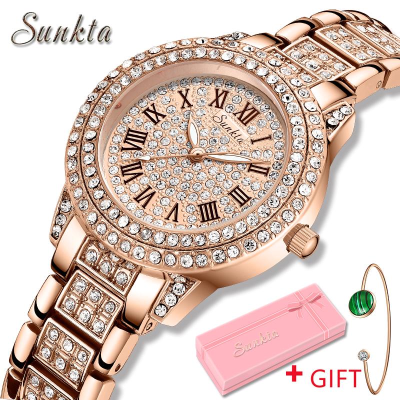 Wristwatches Sunkta Women Watches Classic Roman Numbers Quartz Watch Woman Fashion Casual Bling Ladies Waterproof Luminous, Mesh rose green
Wristwatches Sunkta Women Watches Classic Roman Numbers Quartz Watch Woman Fashion Casual Bling Ladies Waterproof Luminous, Mesh rose green