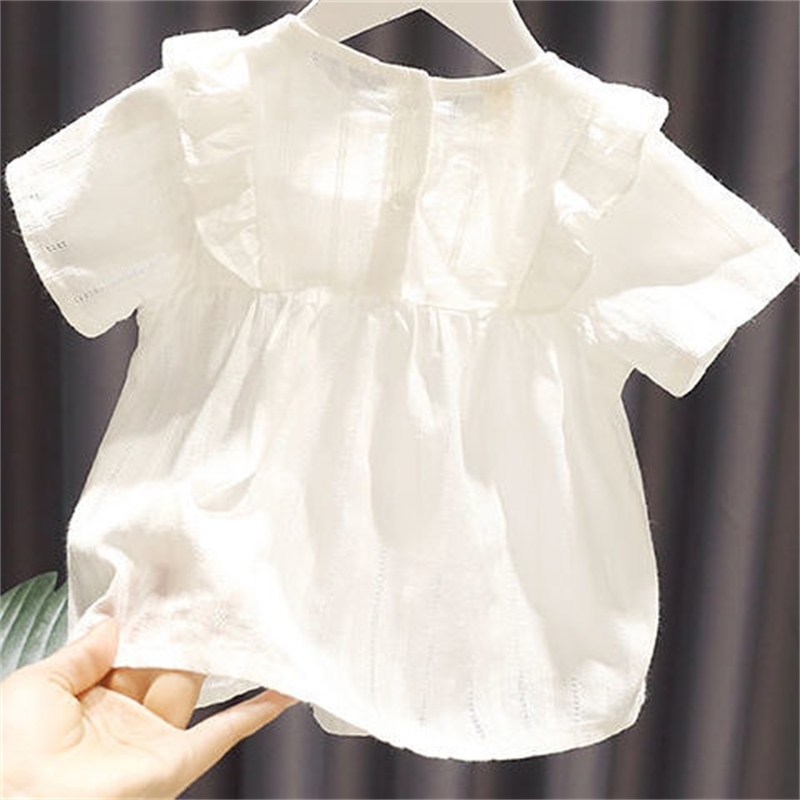 Baby pure cotton breathable tops children's summer clothes tees girls' small fresh baby shirts P4620 210622