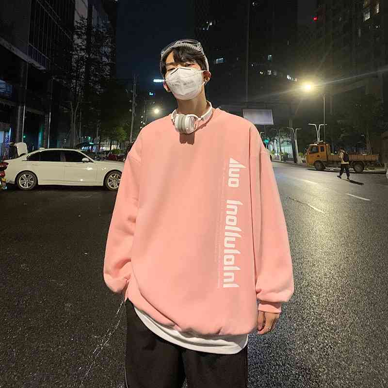 Pink sweater men's 2021 new loose round neck spring and autumn couple fashion brand oversize large coat, Black
Pink sweater men's 2021 new loose round neck spring and autumn couple fashion brand oversize large coat, Black
