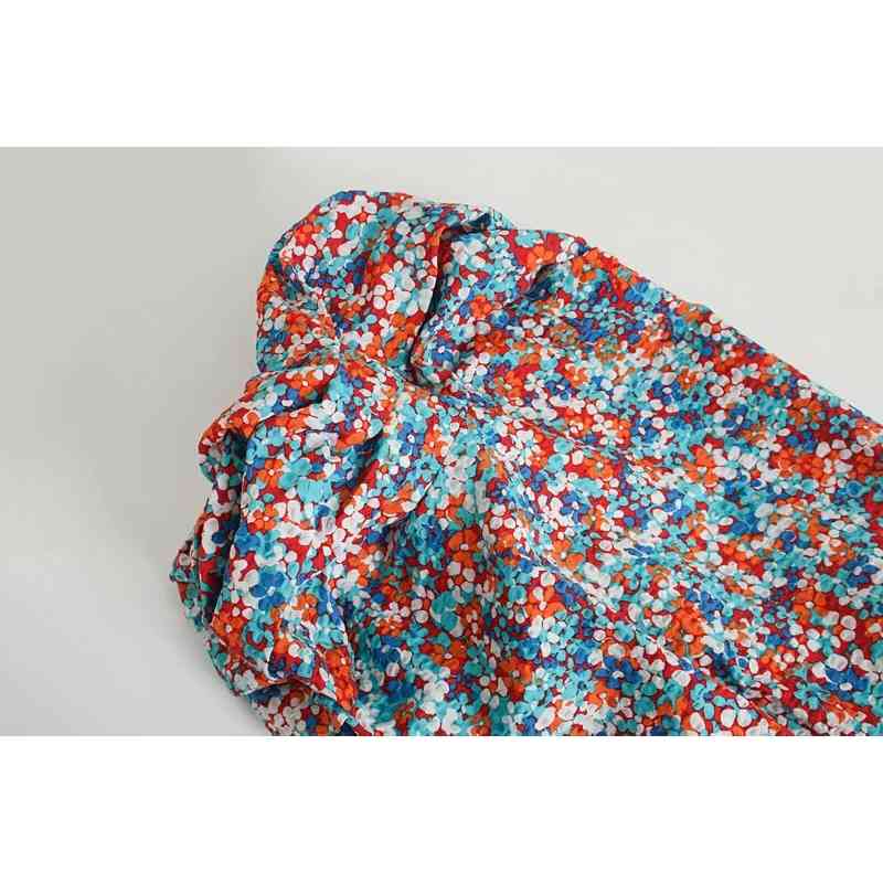 sexy floral print women short shirts summer fashion u neck ladies blouses lantern sleeve female shirt casual girls 210430