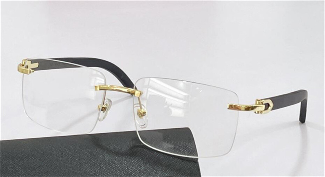 New fashion design sunglasses and optical eyewear 0228 square frameless wooden temples simple versatile style UV400 protective glasses