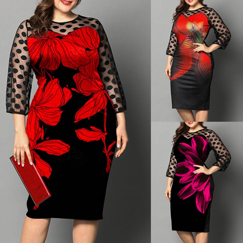 2021sale polka dot mesh transparent stitching printed dress women elegant floral plus size vintage nine point sleeve party dress d30, Black;gray
2021sale polka dot mesh transparent stitching printed dress women elegant floral plus size vintage nine point sleeve party dress d30, Black;gray